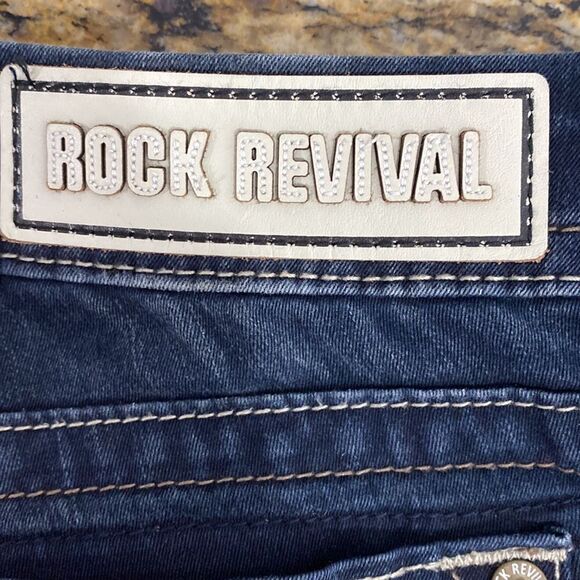 Rock Revival Anabela Dark Wash Low Rise Straight Leg Jeans Size 25 - Picture 4 of 11